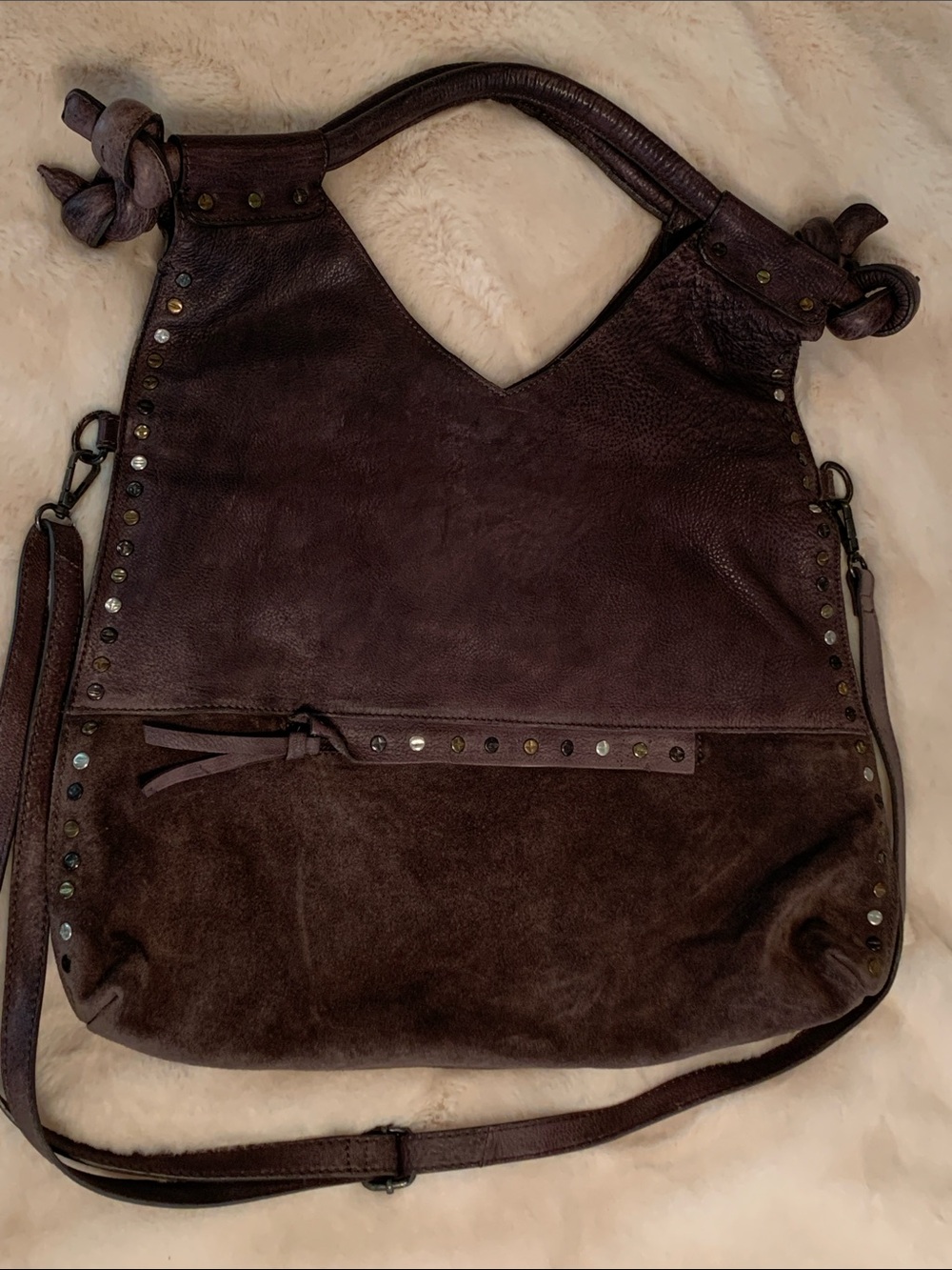 Free People Valencia Leather Tote Crossbody Gray - Picture 6 of 13